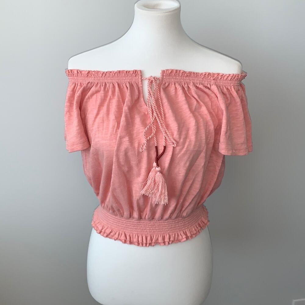 Altar'd State Peach Old Rose Tassel Tie Boho Top Sz M - NWT